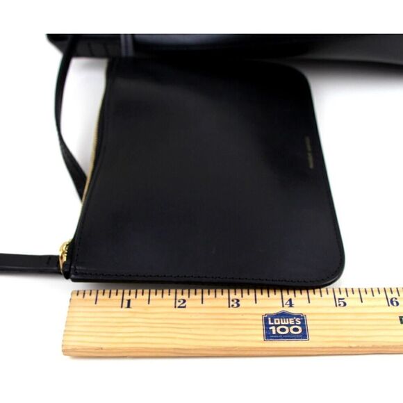 MANSUR GAVRIEL BLACK PINK GENUINE LEATHER DRAWSTRING X-BODY SHOULDER BAG + POUCH - Picture 15 of 16